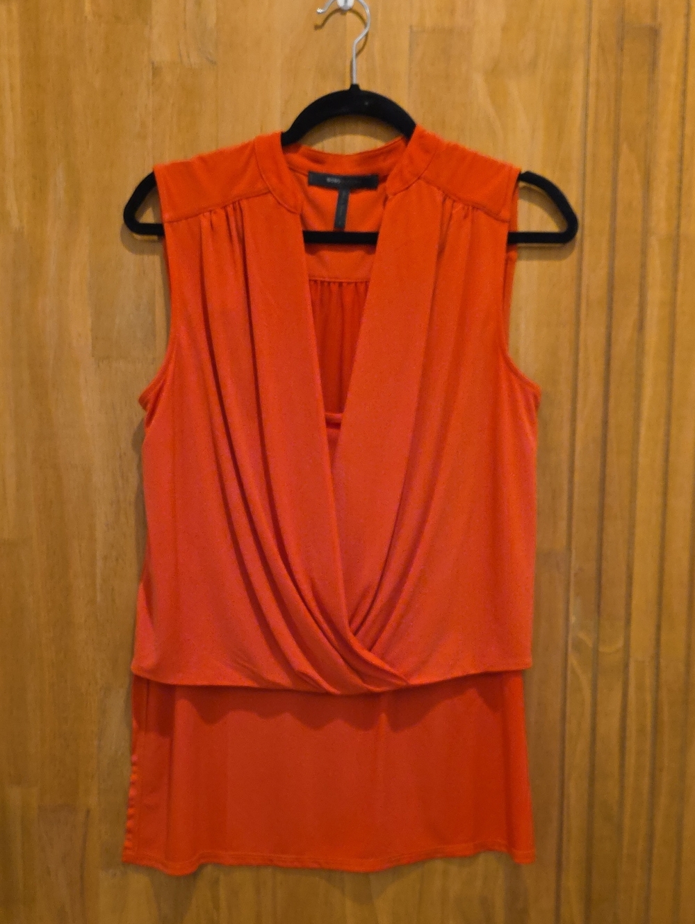 BCBGMaxAzria Sleeveless Surplice Mini Dress in Bright Red